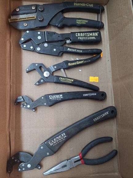 1 box craftsman handi-cut tool, 2  clench wrenches, 2 auto lock wrenches image