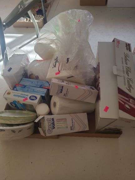 paper plates,  plastic utensils,  straws, napkins image