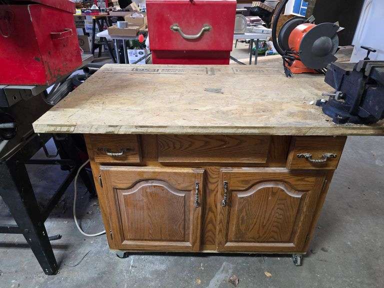 Wood Cabinet Work Bench image