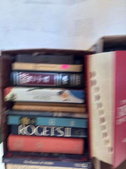 4 boxes of books, encyclopedias image