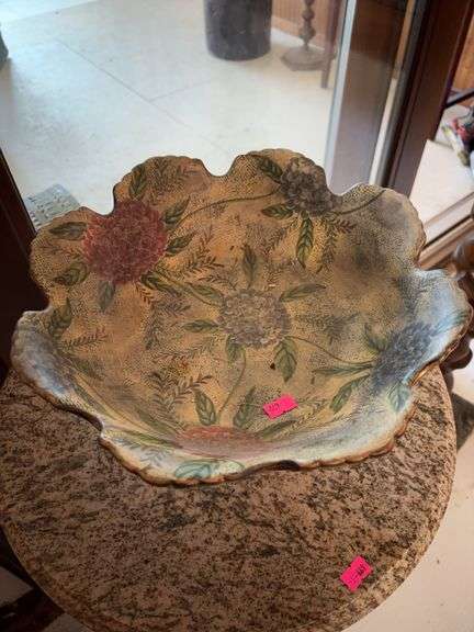 Large stoneware floral bowl image