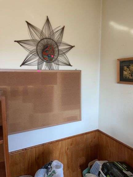 Corkboard picture and wall decor. image