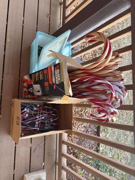 Large 3 foot tall, decorative candy, canes, bricks, solar LED candy canes image