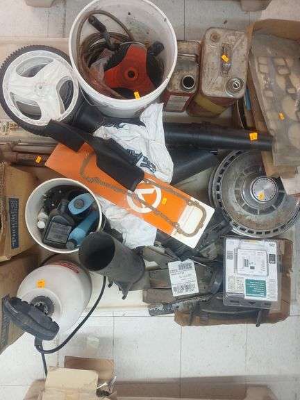 Pallet of misc car/lawn/tools. image