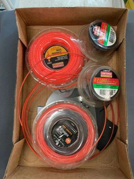 Flat of trimmer line, craftsman easy load glide plates, and blades image