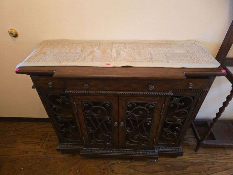 Acme Furniture Vidi 43 in. Oak Standard Rectangle Wood Console Table w/ Runner image