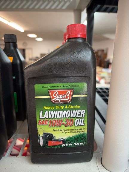 One bottle of super S heavy duty, four stroke, lawnmower, SAE 10W-30 oil image