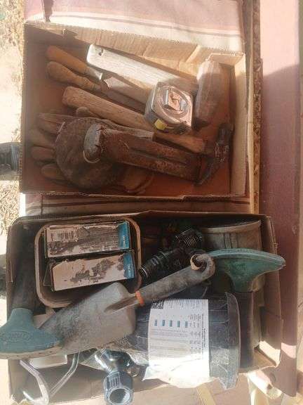 Flat of misc tools. image