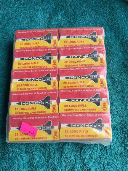 10  full boxes (50 rounds each) of vintage CCI Concorde .22 Long Rifle rimfire image