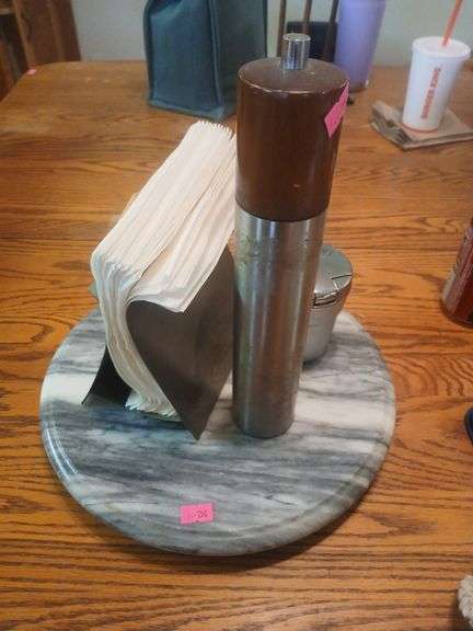 Tableto0 Lazy Susan with pepper grinder. image