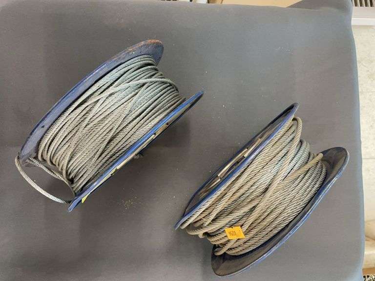 Two spools of cable. image