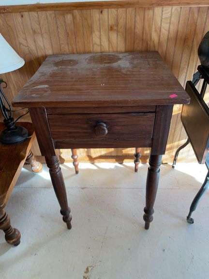 Small wooden one drawer table image