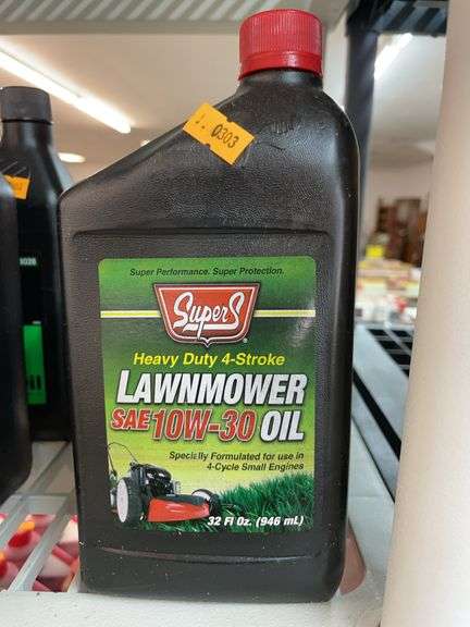 One bottle of super S heavy duty, four stroke, lawnmower, SAE 10W-30 oil image