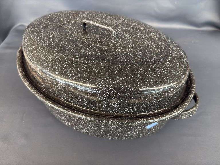 black speckled enamel roaster image
