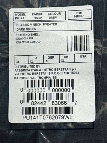 X-Large Beretta Sweater New in Packaging Dark Green