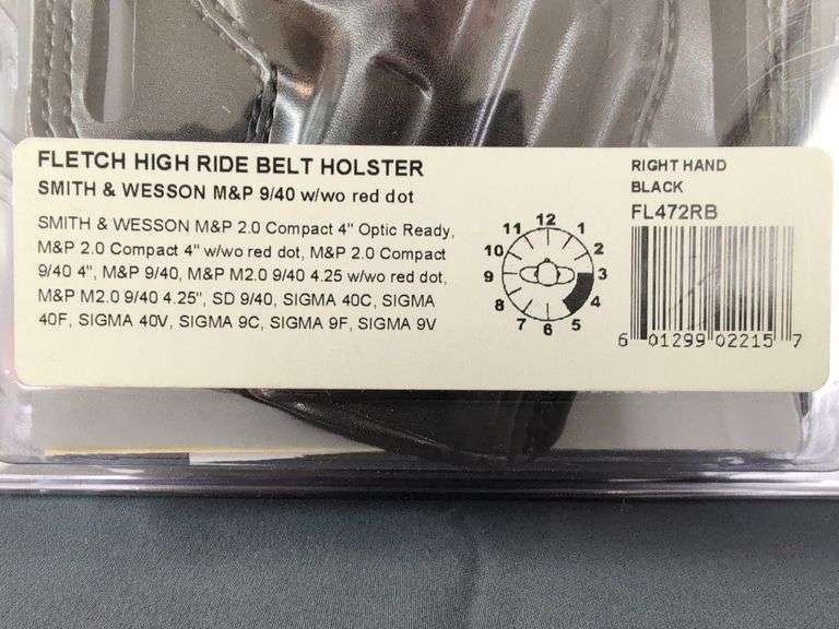 Galco Fletch High Ride Belt Holster - Smith & Wesson M&P 9/40 - Right Hand - Black