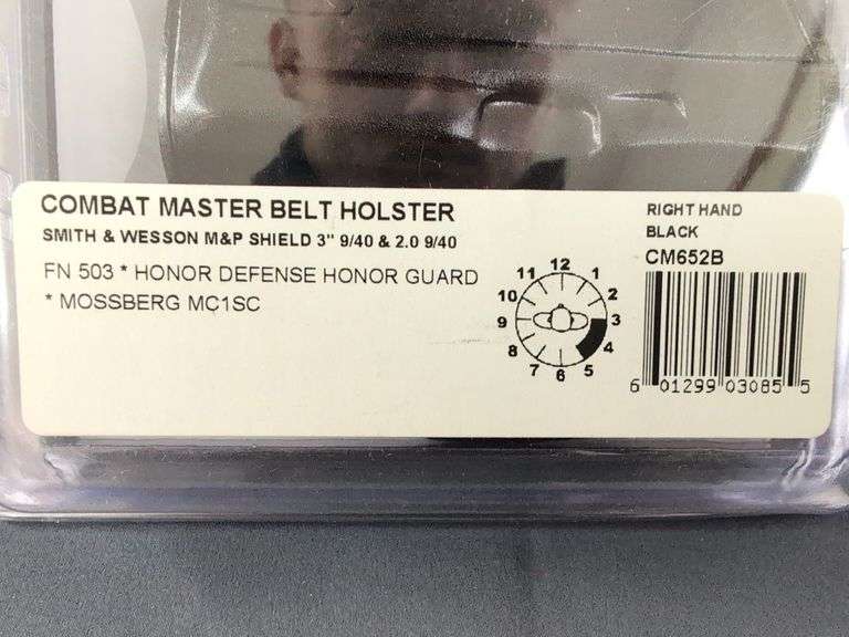 Galco Combat Master Belt Holster CM652B - Smith & Wesson M&P Shield 3" 9/40 & 2.0 9/40 - Right Hand