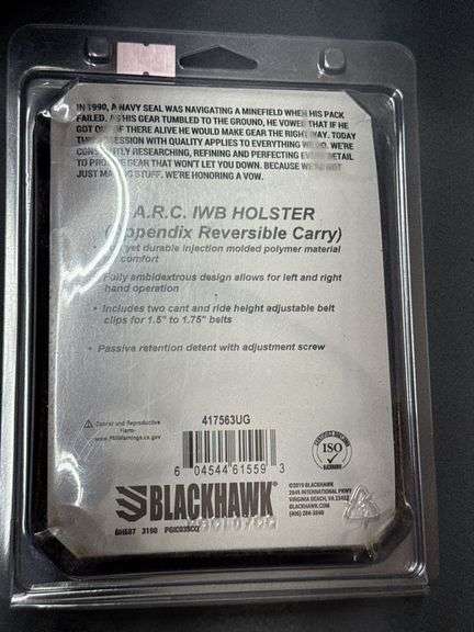 BLACKHAWK A.R.C. IWB Holster for S&W M&P Shield 9/.40