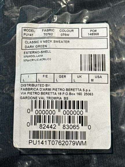 Medium Beretta Sweater New in Packaging Dark Green