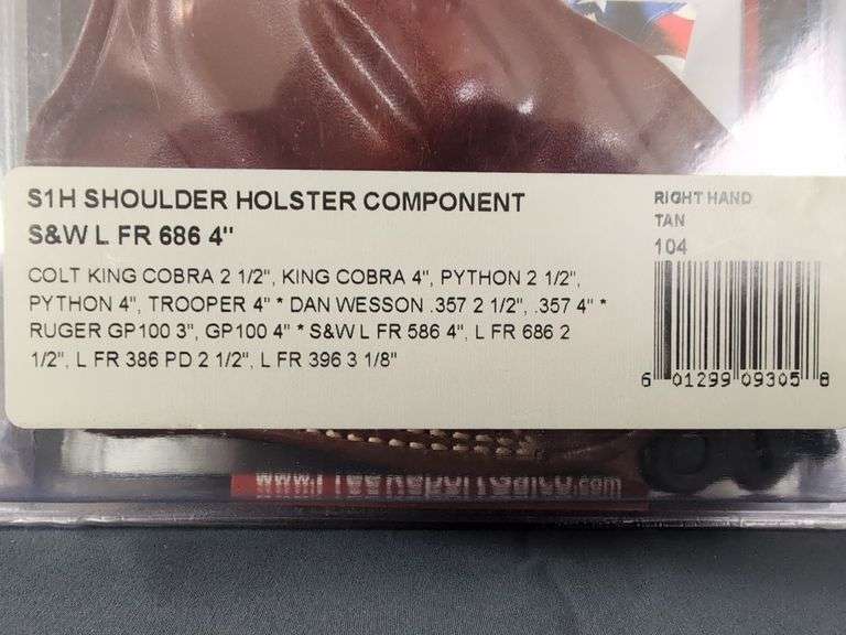Galco S1H Right Hand Tan Leather Shoulder Holster Component for S&W L FR 686 4" and More