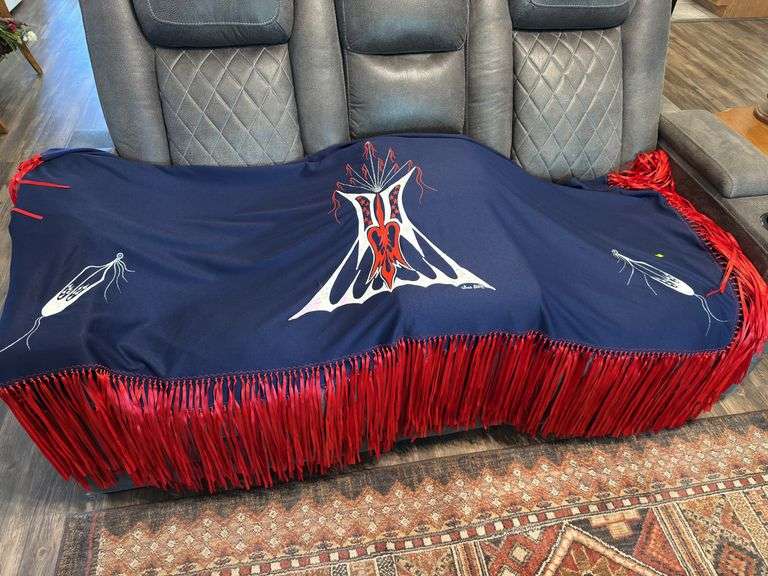 Native American Style Blanket with Fringe image