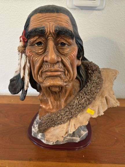 Native American composite statue approximately 12 inches tall image