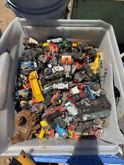 Assorted Pallet Lot: Tools, Scrap Metal, and Toy Cars