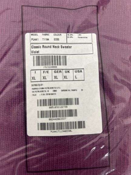Beretta Wool Sweater New in Package Size Large