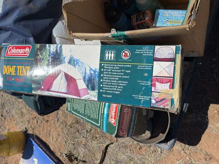 Camping Gear Lot: Coleman Dome Tent, Sleeping Bags, and Accessories