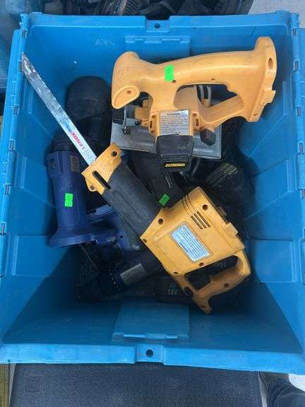 Box Lot of Assorted Power Tools