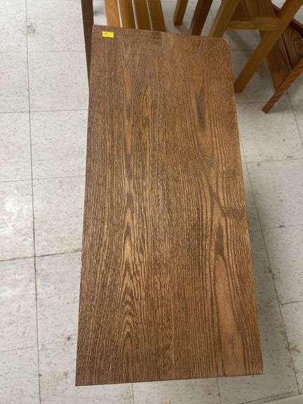 Oak Side Table with Lower Shelf