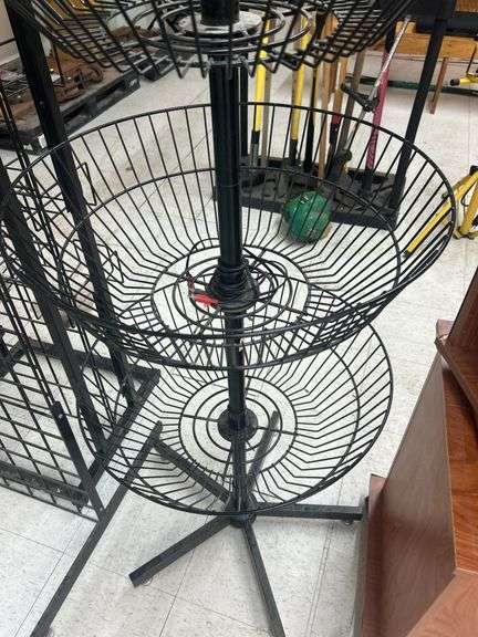 Metal Wire Display Stand with Four Baskets