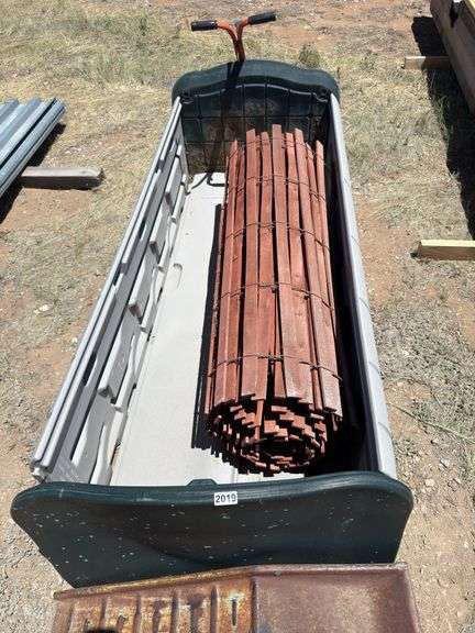 Rubbermaid storage, car ramps cedar fencing