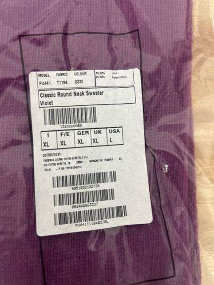 Beretta Classic Round Neck Sweater - Violet - Size Medium