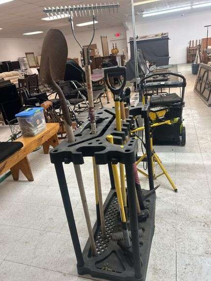 Gardening Tool Set with Storage Rack