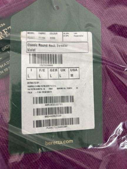 Beretta Classic Round Neck Violet Sweater - Size Medium