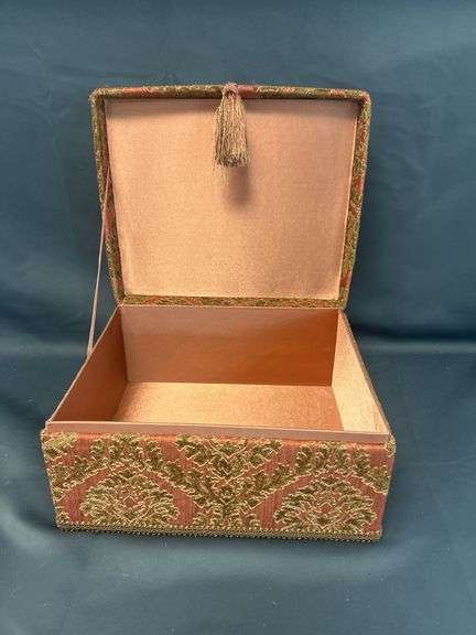 Decorated Storage Box with Assorted Picture Frames