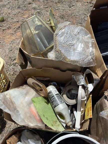 Mixed Lot: Lighting Fixtures, Household Supplies, and More