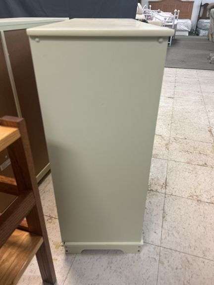 Painted Cabinet with Wicker Baskets