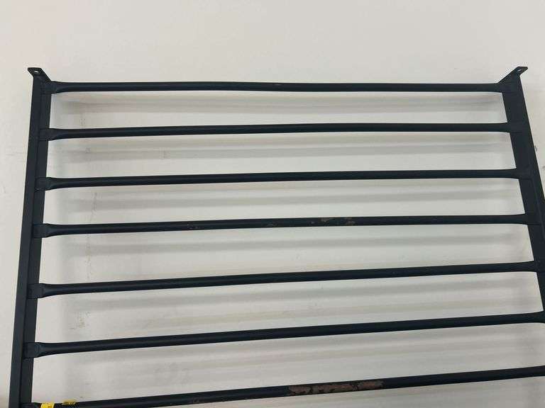 Black Metal Bed Frame with Wood Supports