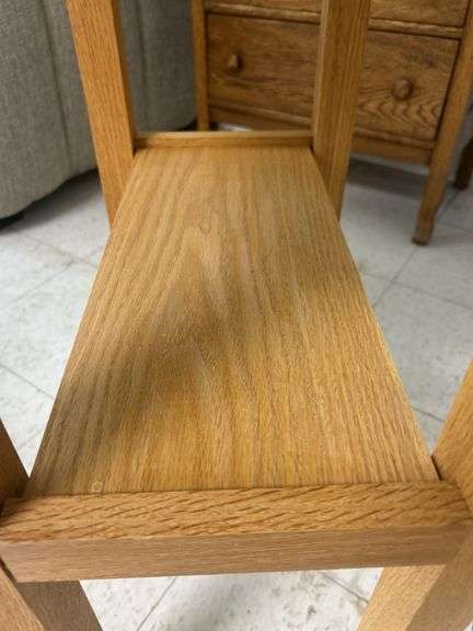 Small Wood Side Table with Shelf