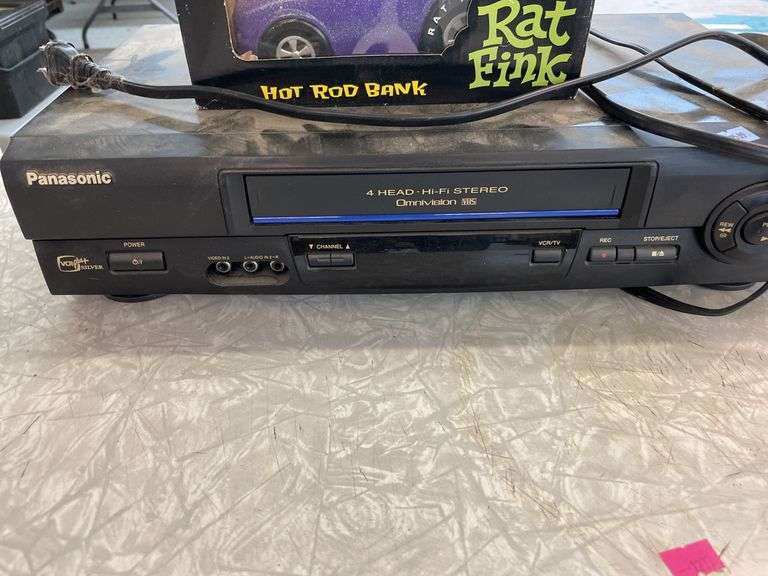 VHS player and Rat Fink bank