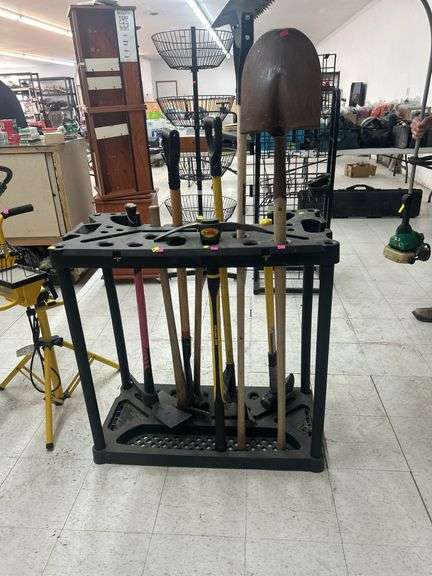 Gardening Tool Set with Storage Rack