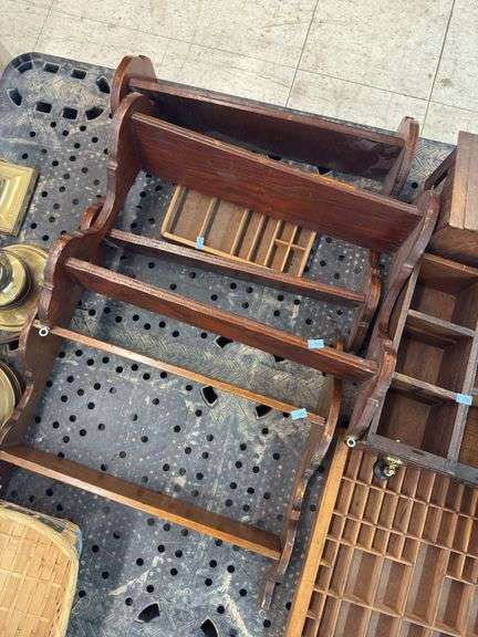 Shelving, antique drawers, toy barn