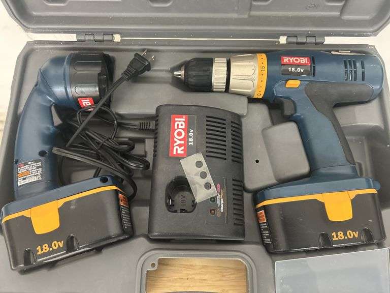 Ryobi 18V Drill and Work Light Kit with Charger