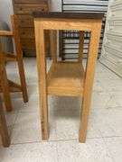 Oak Side Table with Lower Shelf