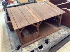 Shelving, antique drawers, toy barn