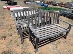 Pair of Outdoor Wooden Benches