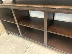 Dark Wood Three-Bay Shelf Unit