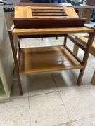 Wooden Desk with Adjustable Top and Shelf